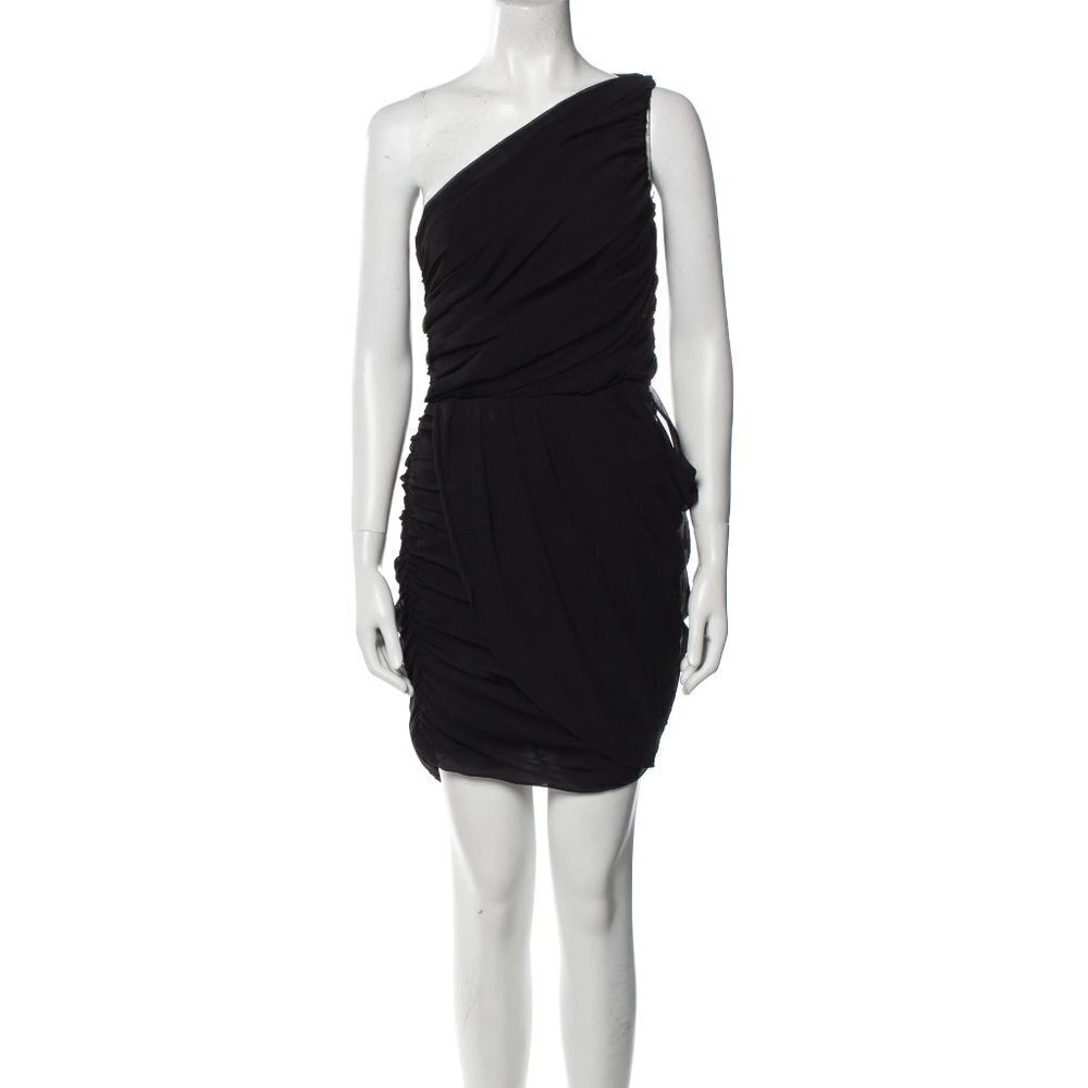 Mara Hoffman One-shoulder Black Silk Dress